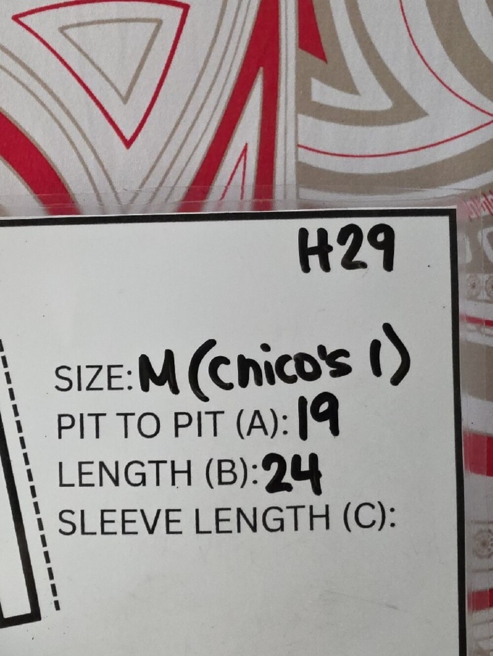 Chico’s Red, White & Beige Tribal Print Microfiber Tank Top | Size M - Picture 6 of 6